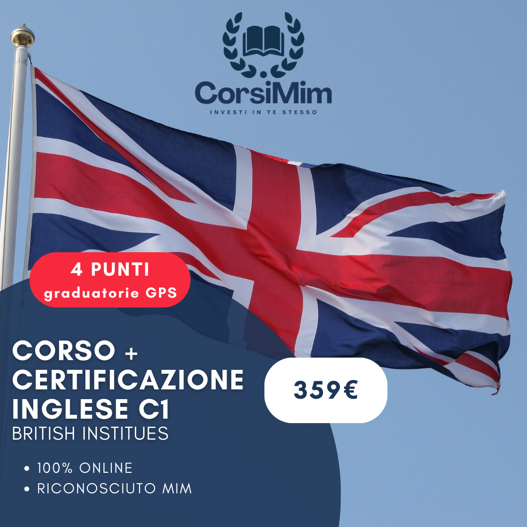 CORSO + CERTIFICAZIONE INGLESE C1 (4 PUNTI)