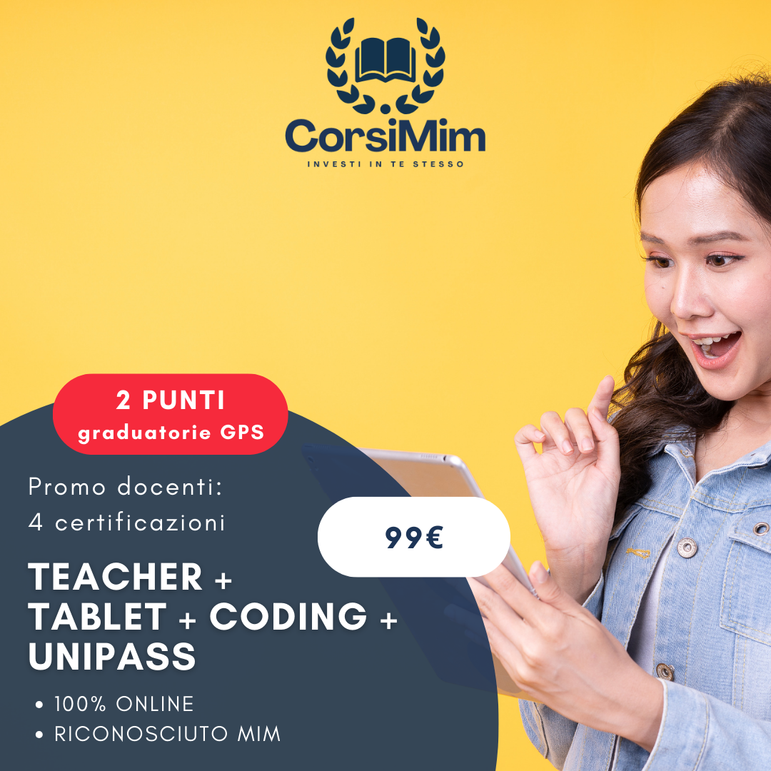 PROMO: UNIPASS + TABLET + CODING + TEACHER (2 PUNTI)
