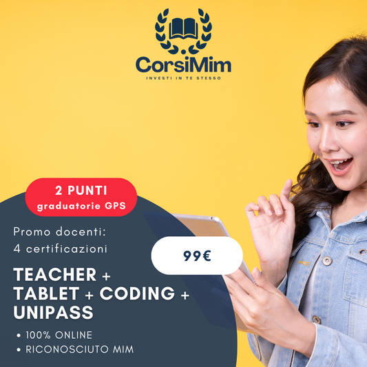 PROMO:  UNIPASS + TABLET + CODING + TEACHER (2 PUNTI)